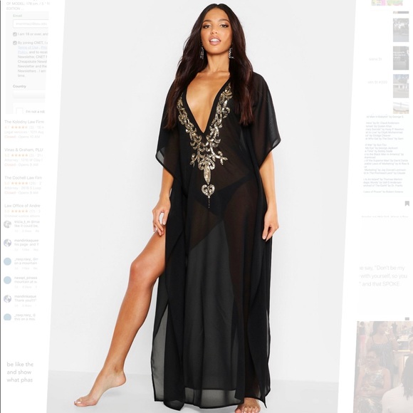 Boohoo Other - ISO Boohoo Embellished Maxi Beach Kaftan